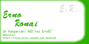 erno ronai business card